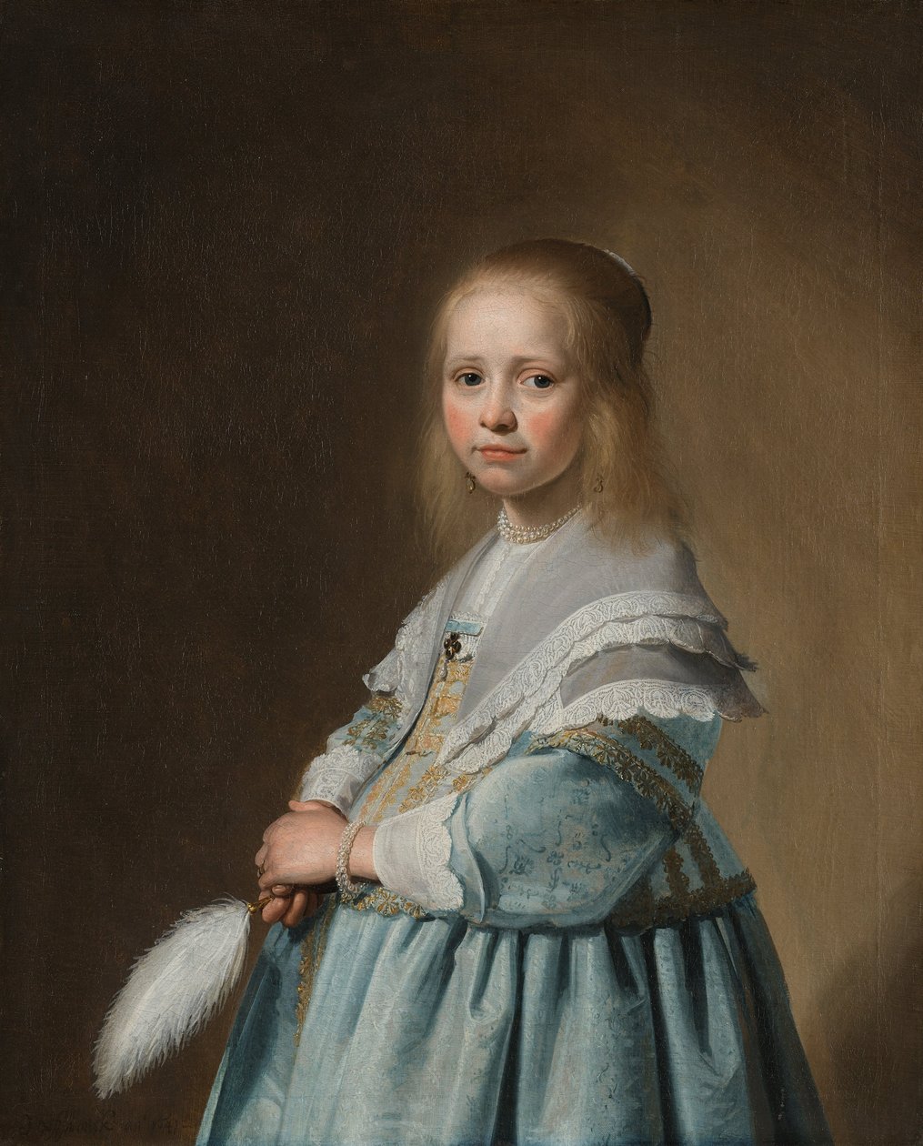 Portret dziewczyny w kolorze niebieskim autorstwa Johannes Cornelisz. Verspronck