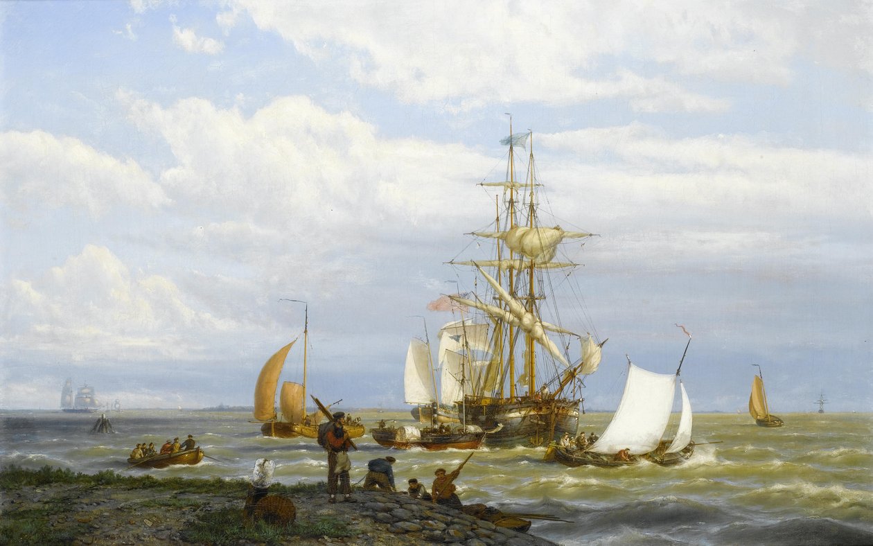 Ruchliwe ujście autorstwa Johannes Hermann Barend Koekkoek