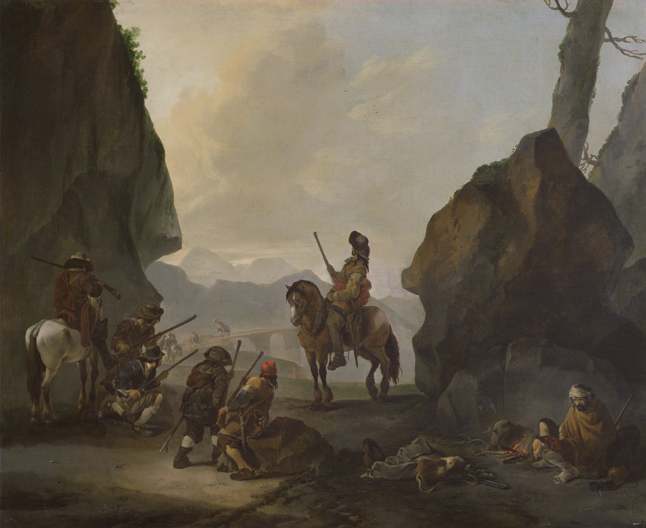 Złodzieje na celowniku autorstwa Johannes Lingelbach