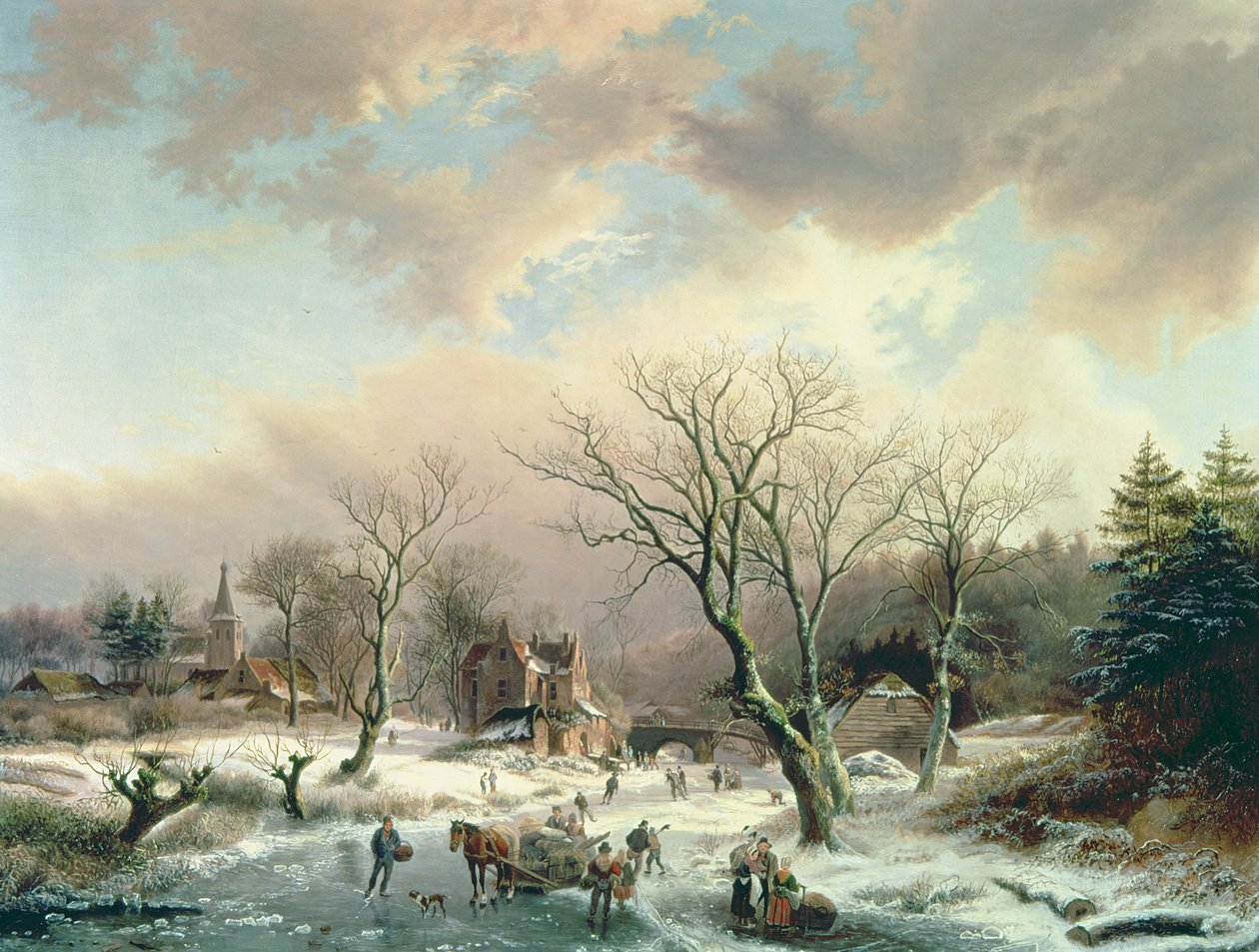 Scena zimowa autorstwa Johannes Petrus van Velzen