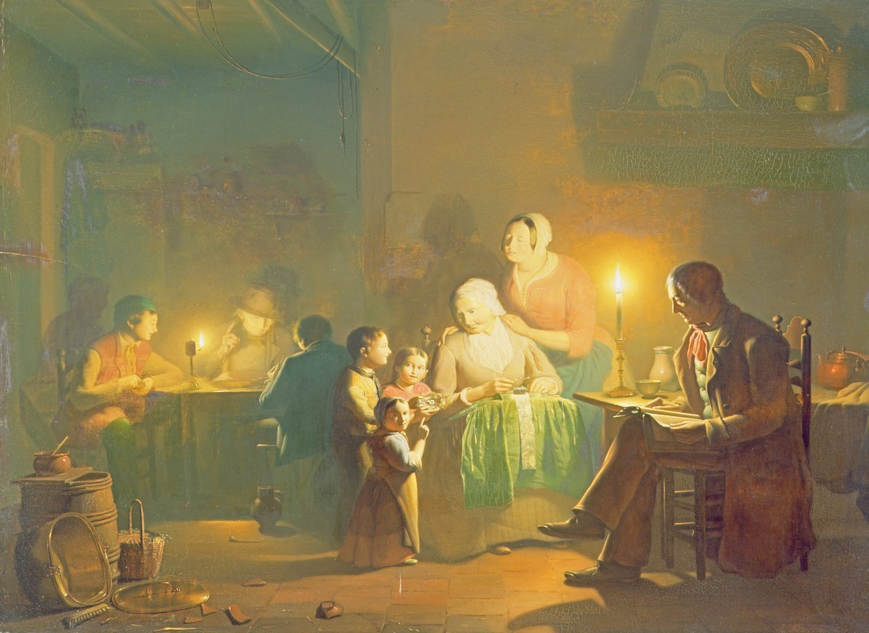 Wnętrze przy świecach autorstwa Johannes Rosiere