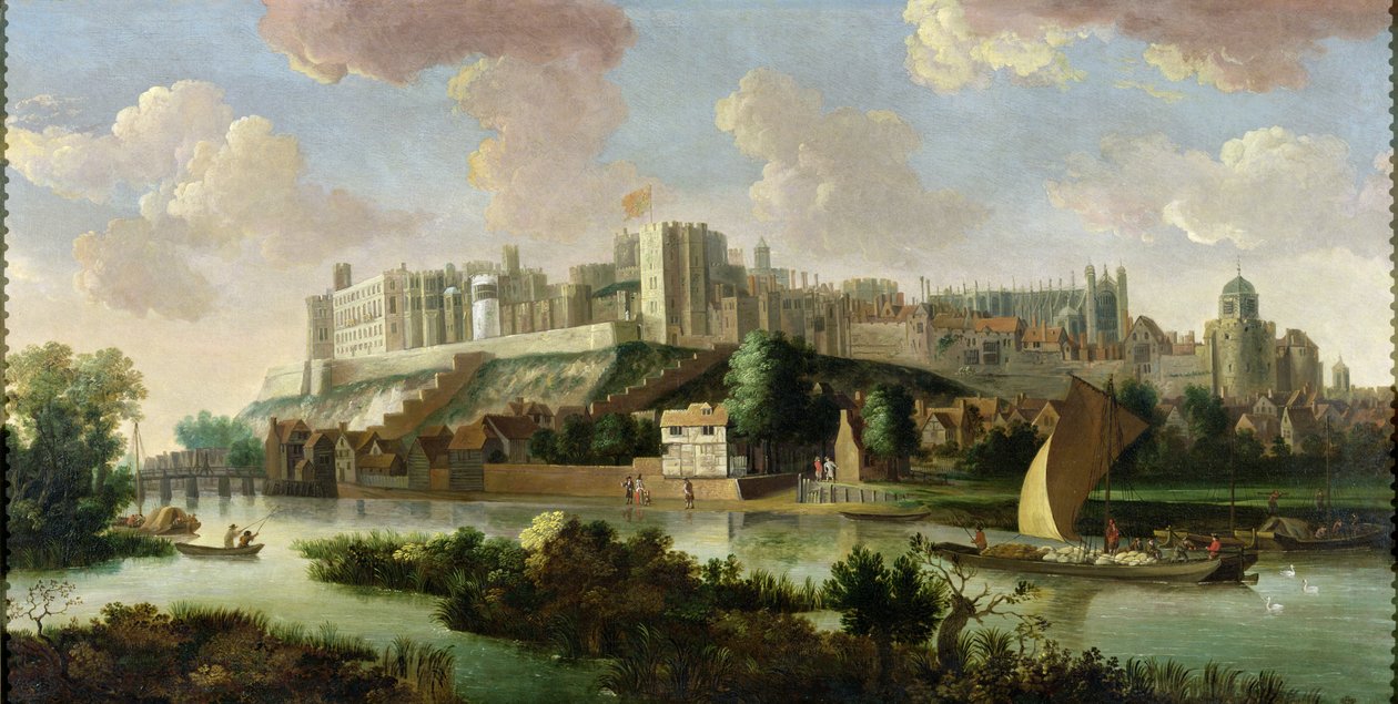 Zamek Windsor widziany z Tamizy, ok. 1700 autorstwa Johannes Vorsterman