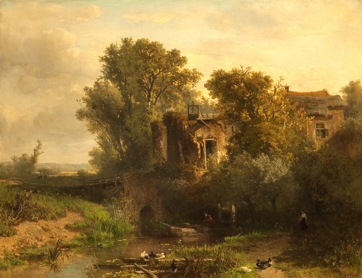 Krajobraz holenderski autorstwa Johannes Warnardus Bilders