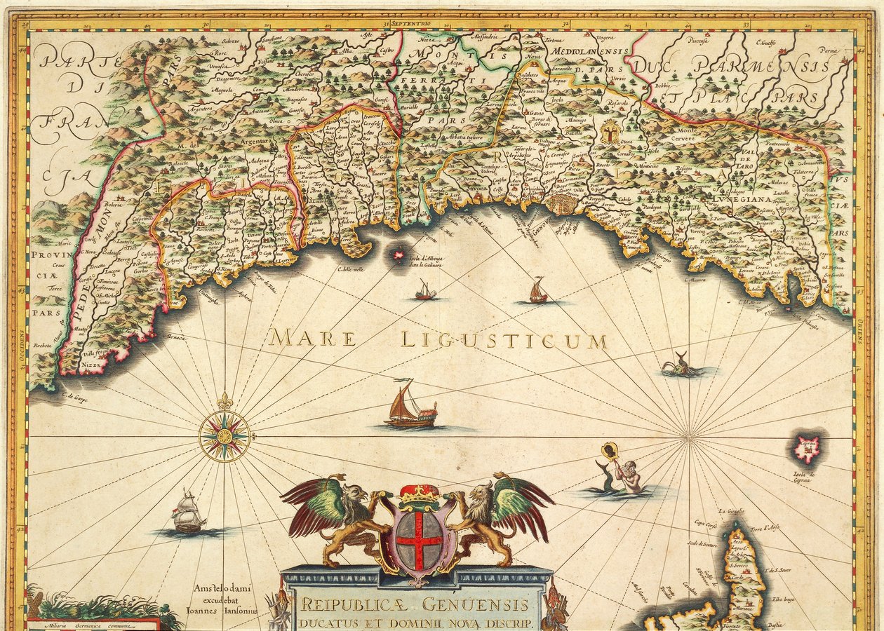 Republika Genui, Mapa Jana Chrzciciela Vrients, miedzioryt autorstwa Johannes Baptista Vrints