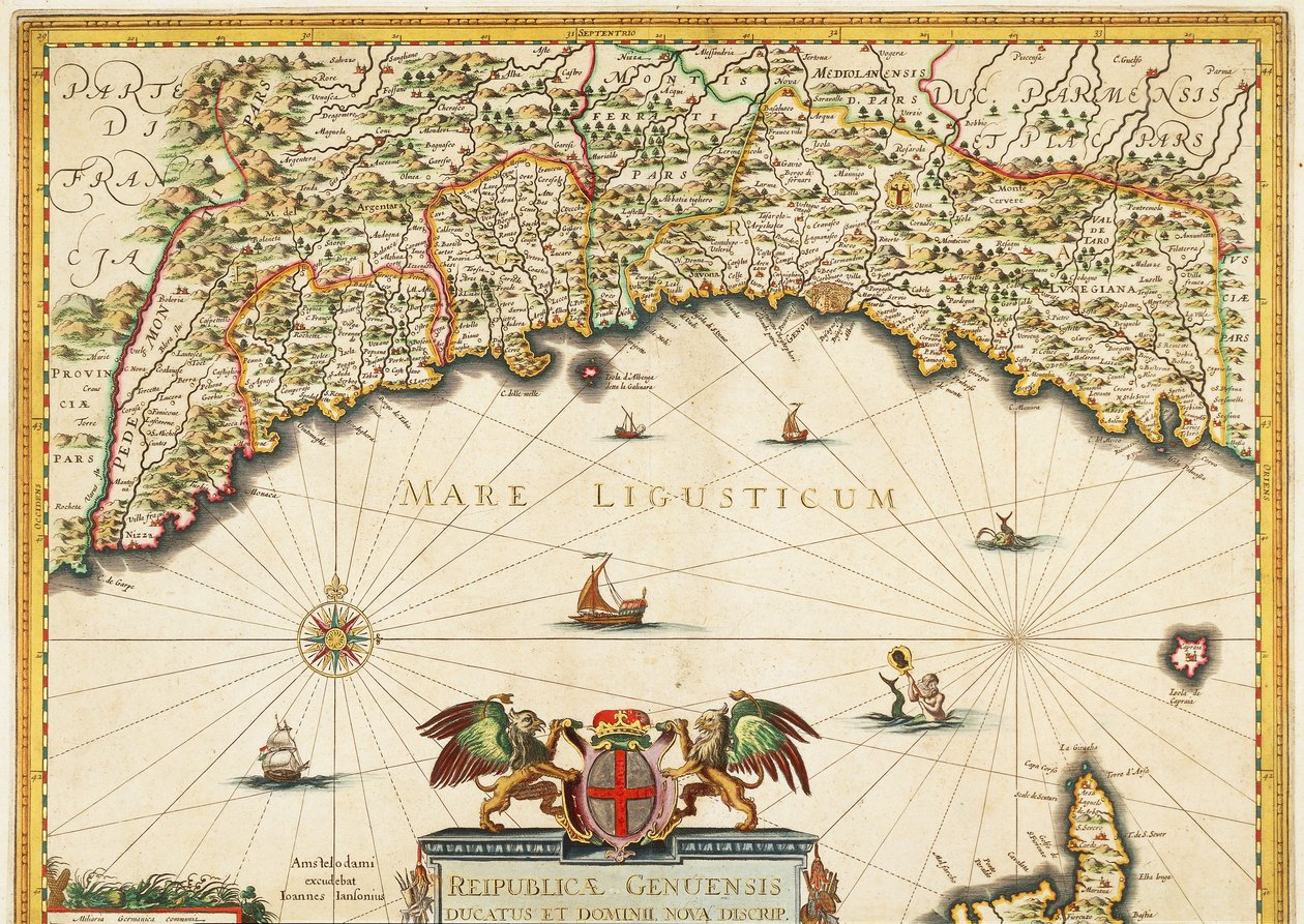 Republika Genui, mapa Jana Baptist Vrients, miedzioryt autorstwa Johannes Baptista Vrints