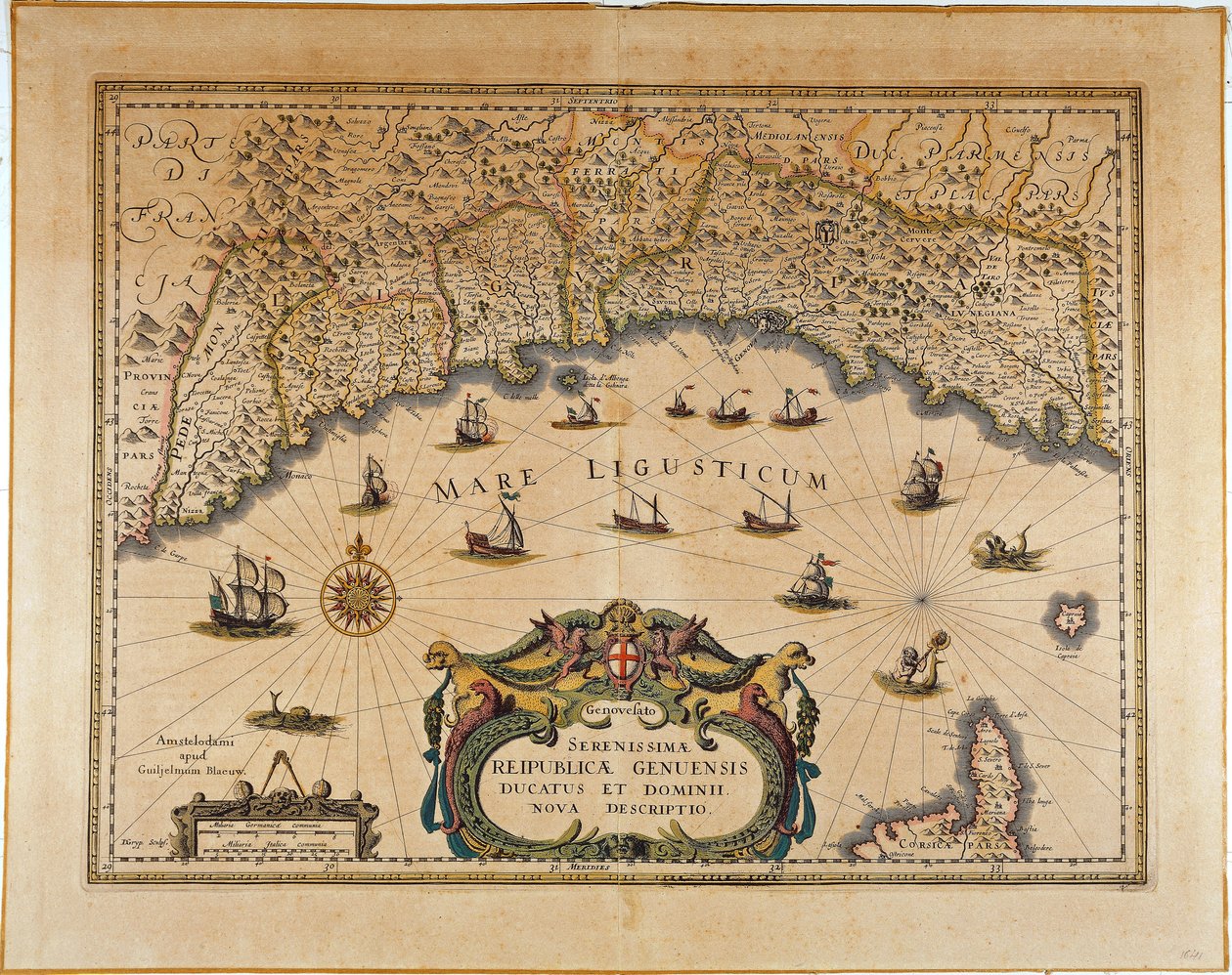 Republika Genui, mapa Jana Baptist Vrients, miedzioryt autorstwa Johannes Baptista Vrints
