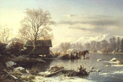 Zamarznięte jezioro autorstwa Johannes Bartolomaus Duntze