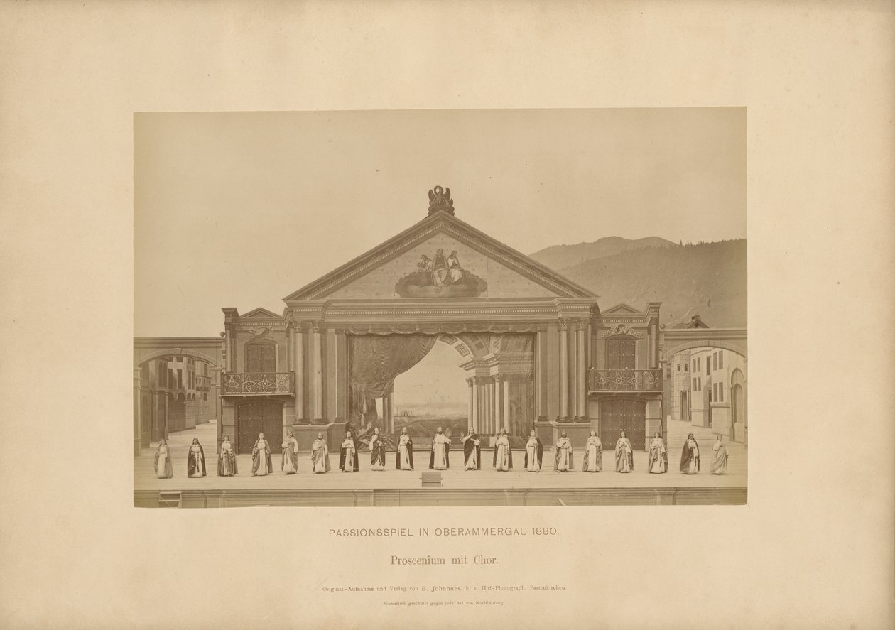 Pasja z Ober-Ammergau - proscenium z chórem autorstwa Johannes Bernhard
