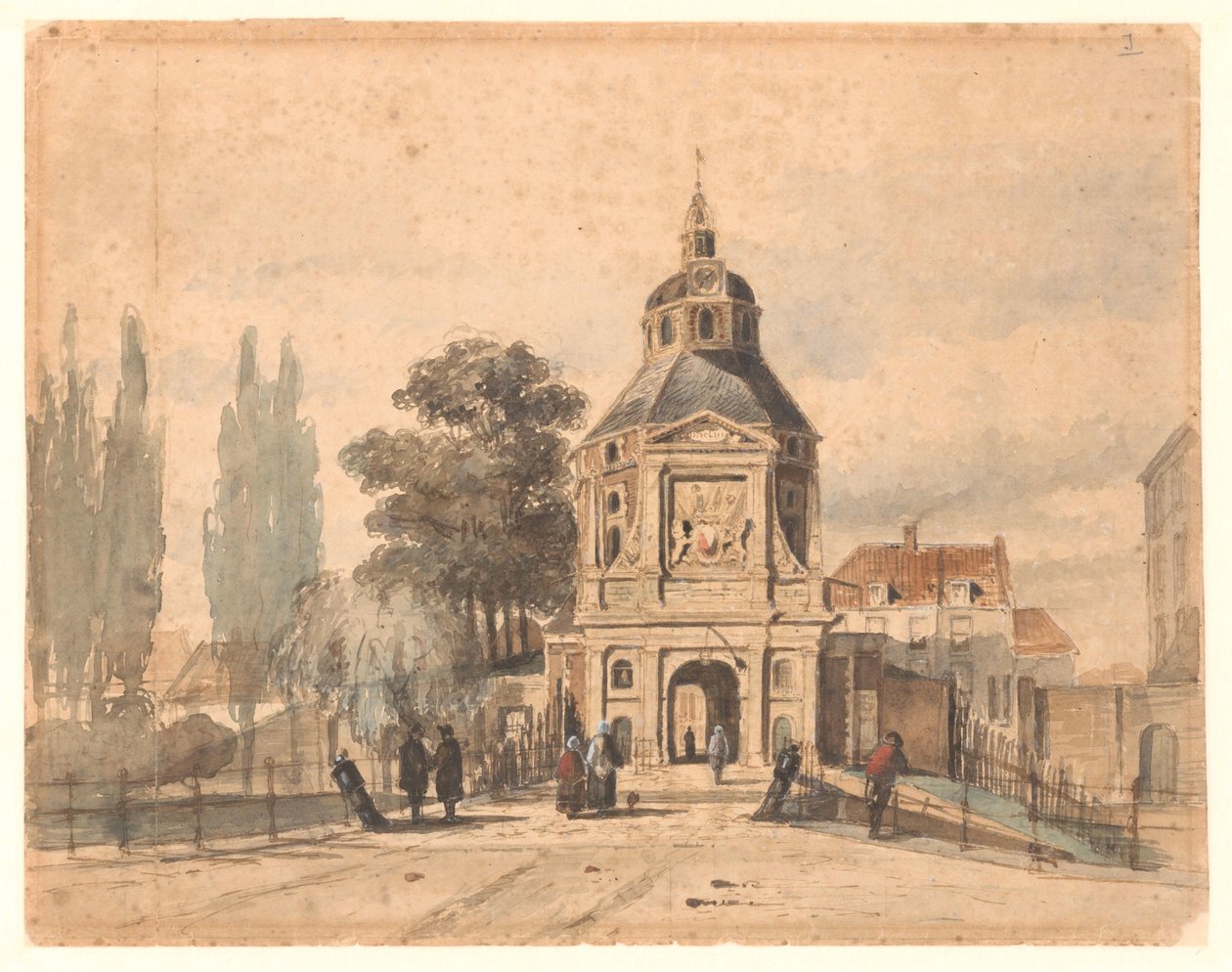 Wittevrouwenpoort w Utrechcie autorstwa Johannes Bosboom (attributed to)