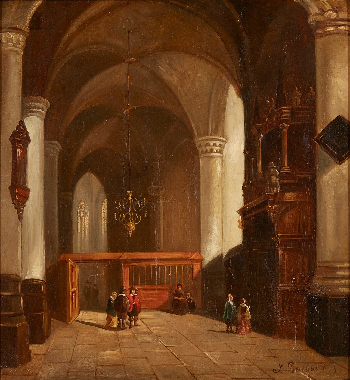 Wnętrze kościoła (olej na płótnie) autorstwa Johannes Bosboom