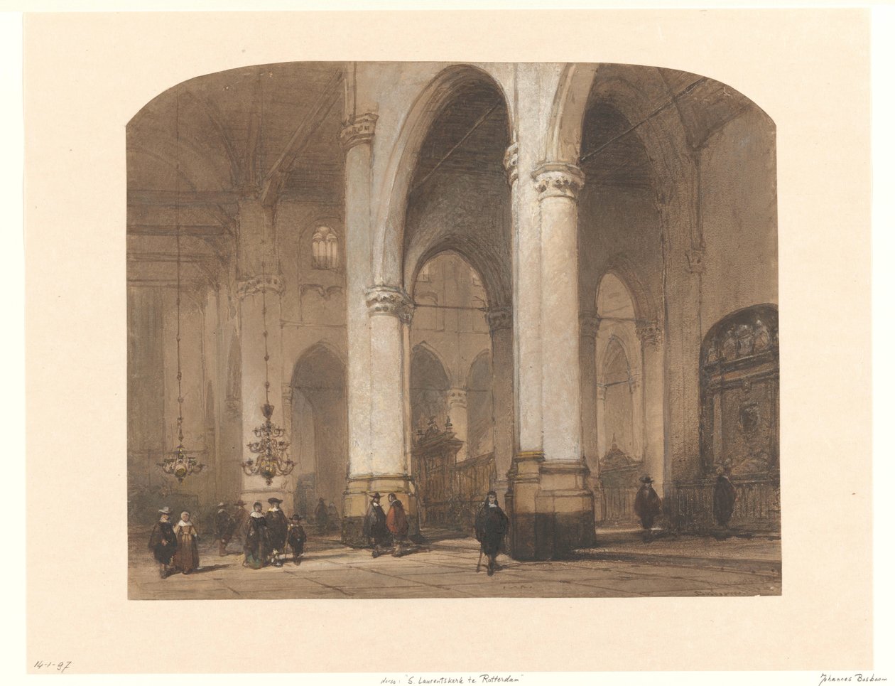 Zobacz w St. Laurenskerk w Rotterdamie autorstwa Johannes Bosboom