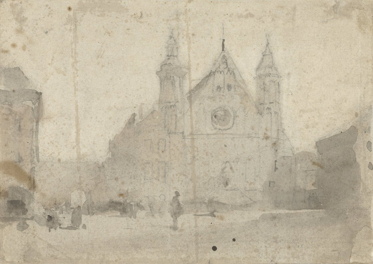Widok na Ridderzaal w Binnenhof autorstwa Johannes Bosboom