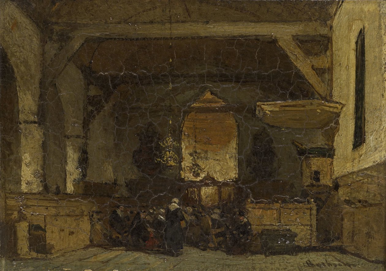 Wnętrze kościoła w Maasland autorstwa Johannes Bosboom