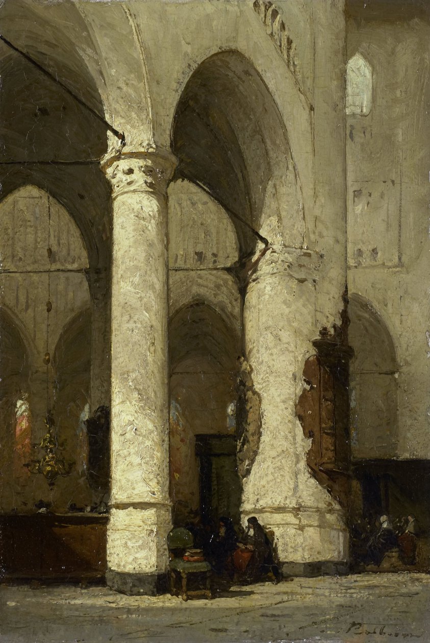 Wnętrze kościoła „Hooglandse”, Leiden autorstwa Johannes Bosboom