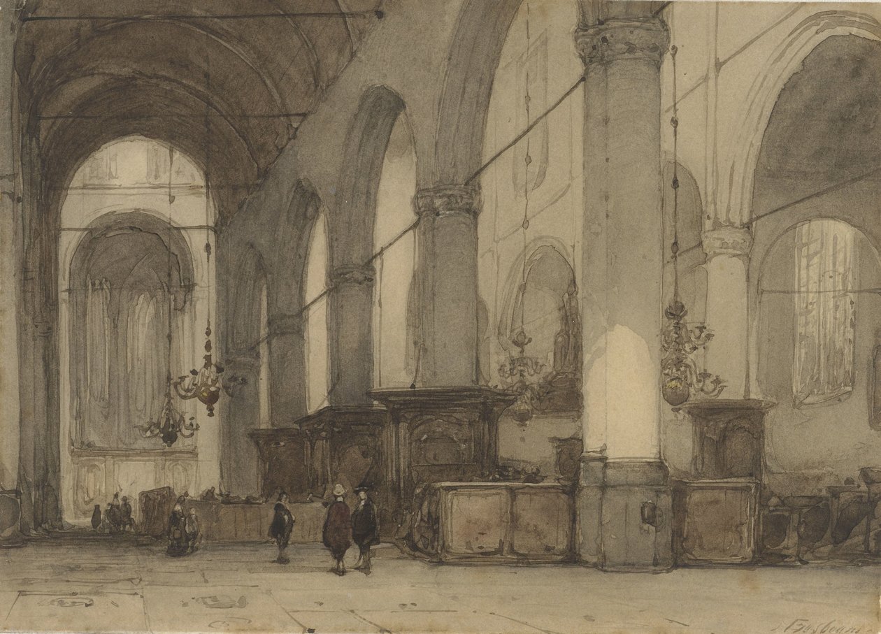 Kerkinterieur autorstwa Johannes Bosboom