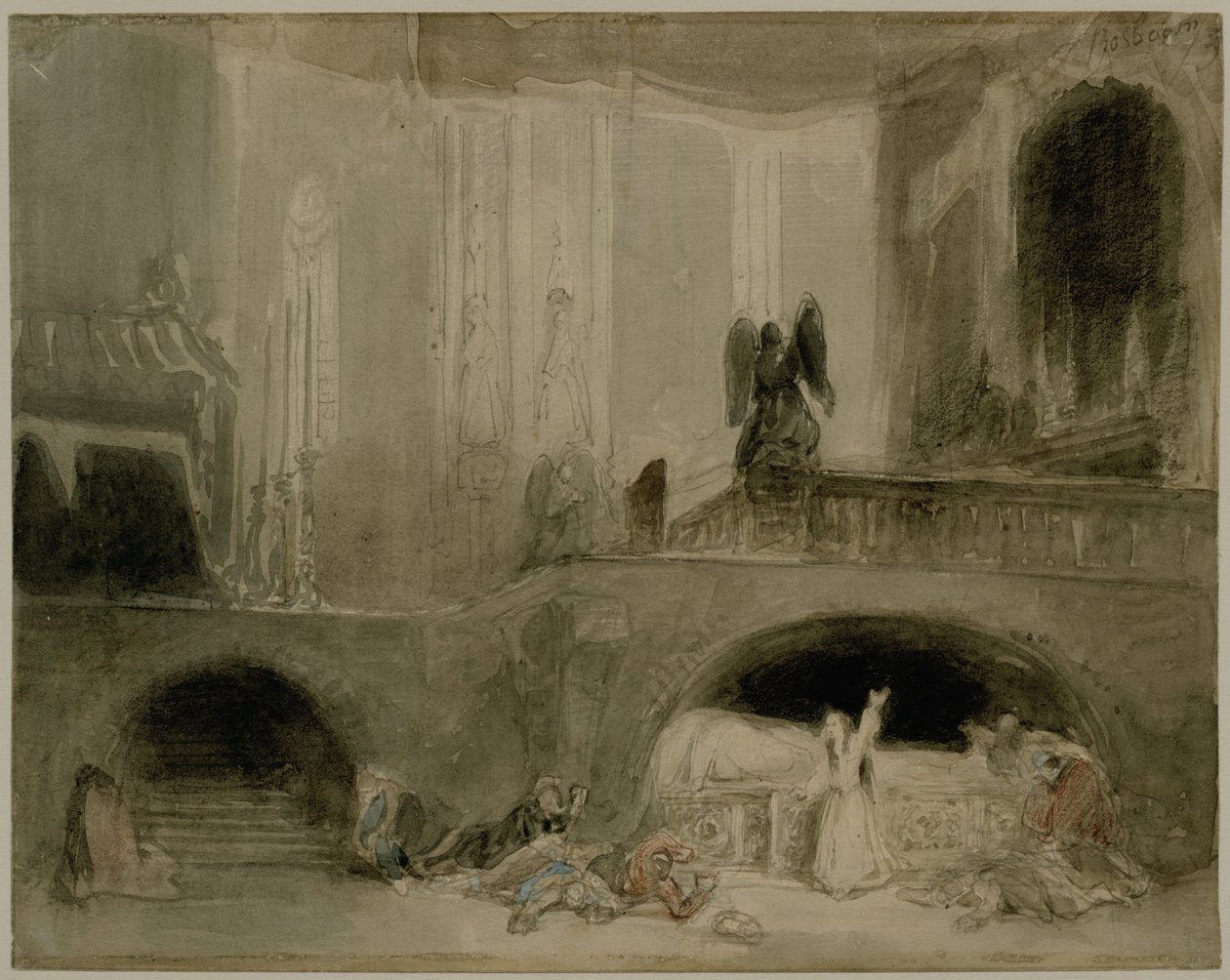 Scenografia z opery Guido et Ginevra autorstwa Johannes Bosboom