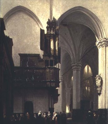 Nowy kościół w Amsterdamie, ok.1847 autorstwa Johannes Bosboom