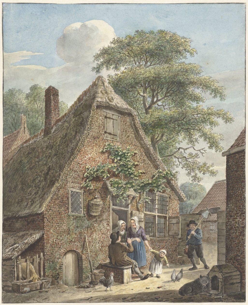 Rodzina na farmę autorstwa Johannes Christiaan Janson