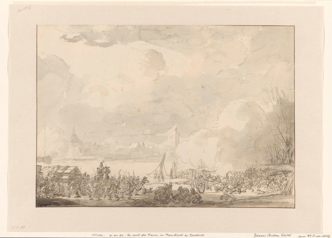 Ucieczka Francuzów z Papendrecht, 1813 autorstwa Johannes Christiaan Schotel