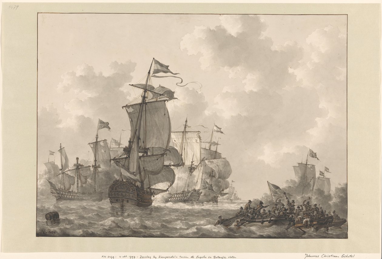 Bitwa pod Kamperduinem, 1797 autorstwa Johannes Christiaan Schotel