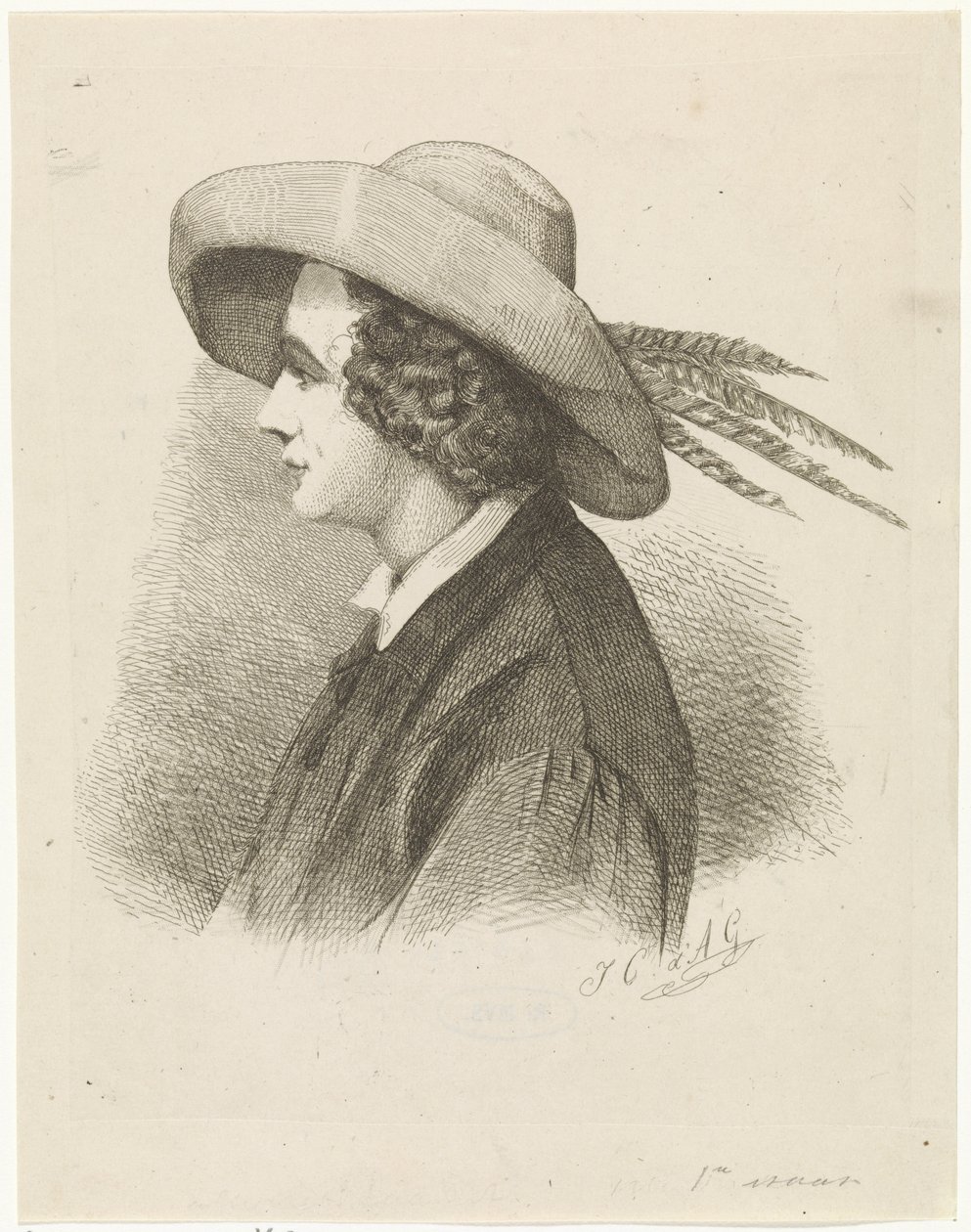Portret Martinusa Antoniusa Kuytenbrouwera z profilu autorstwa Johannes Christiaan d