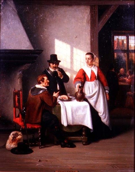 Wnętrze tawerny (panel) autorstwa Johannes Christoffel Vaarberg