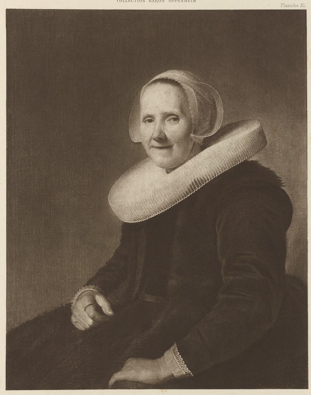 Portret kobiety w białej czapce z kołnierzem autorstwa Johannes Cornelisz Verspronck