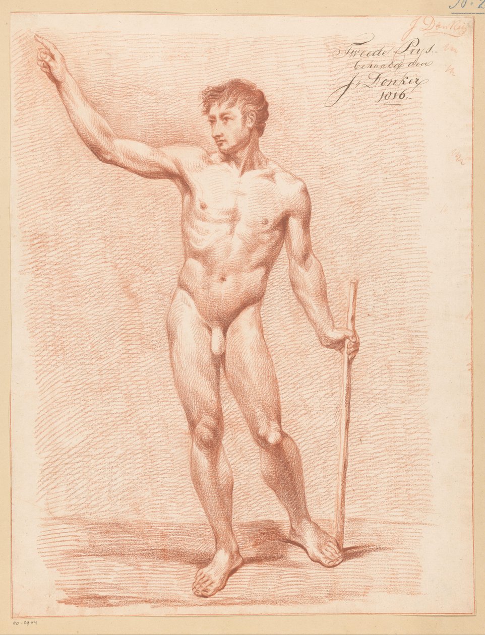 Akt męski stojący, widziany z przodu (II nagroda 1816) autorstwa Johannes Donker
