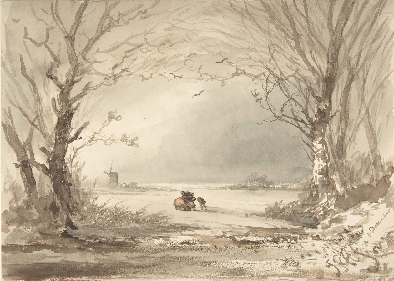 Pejzaż zimowy, 1854. autorstwa Johannes Franciscus Hoppenbrouwers