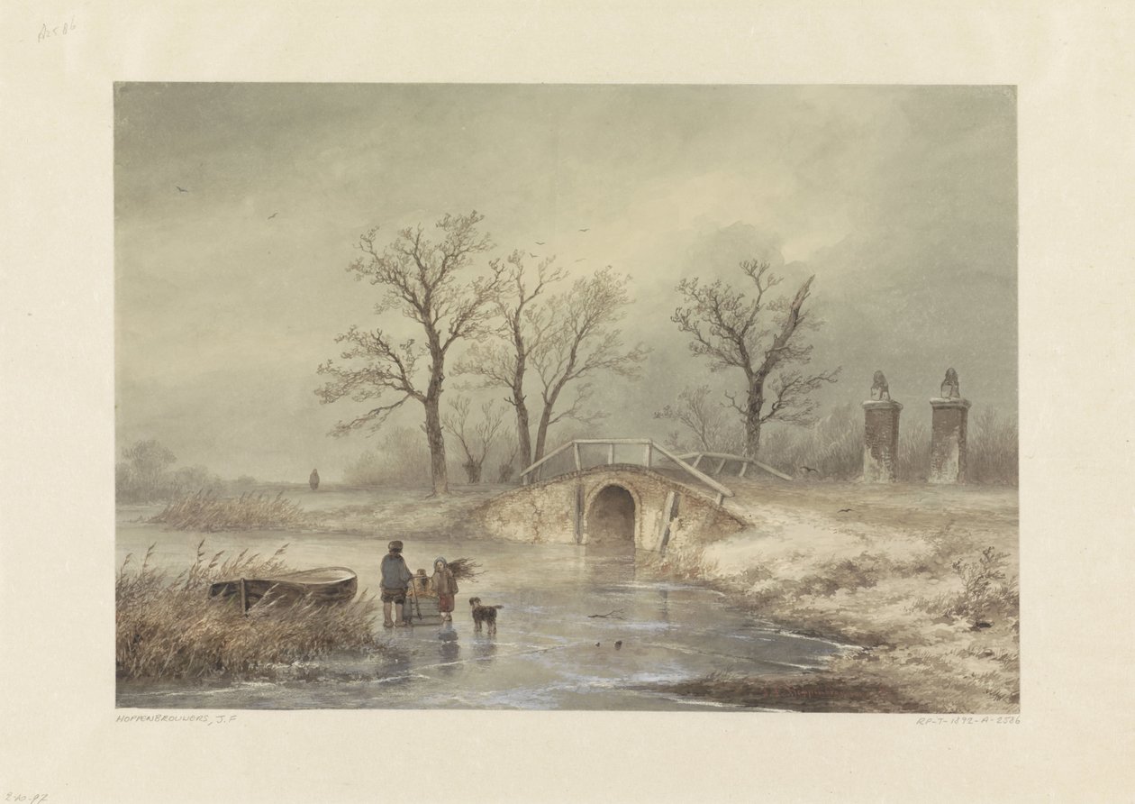 zimowy krajobraz autorstwa Johannes Franciscus Hoppenbrouwers