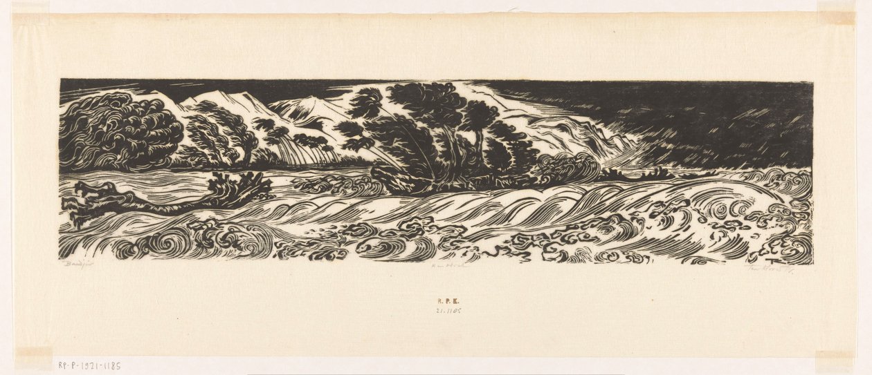Bandjir (oryginalny tytuł na obiekcie) autorstwa Johannes Frederik Engelbert ten Klooster (signed by artist)