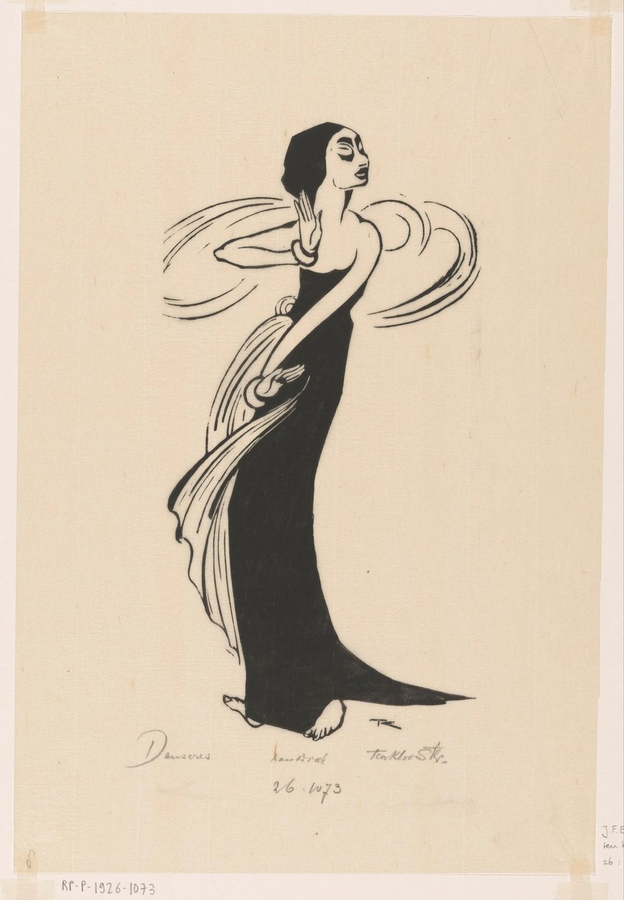 Danseres (oryginalny tytuł na obiekcie) autorstwa Johannes Frederik Engelbert ten Klooster (signed by artist)