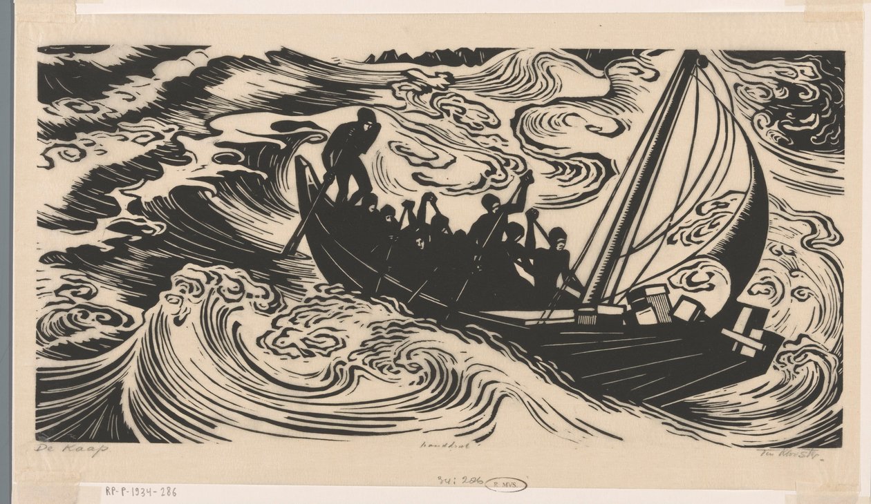 De kaap (oryginalny tytuł na obiekcie) autorstwa Johannes Frederik Engelbert ten Klooster (signed by artist)