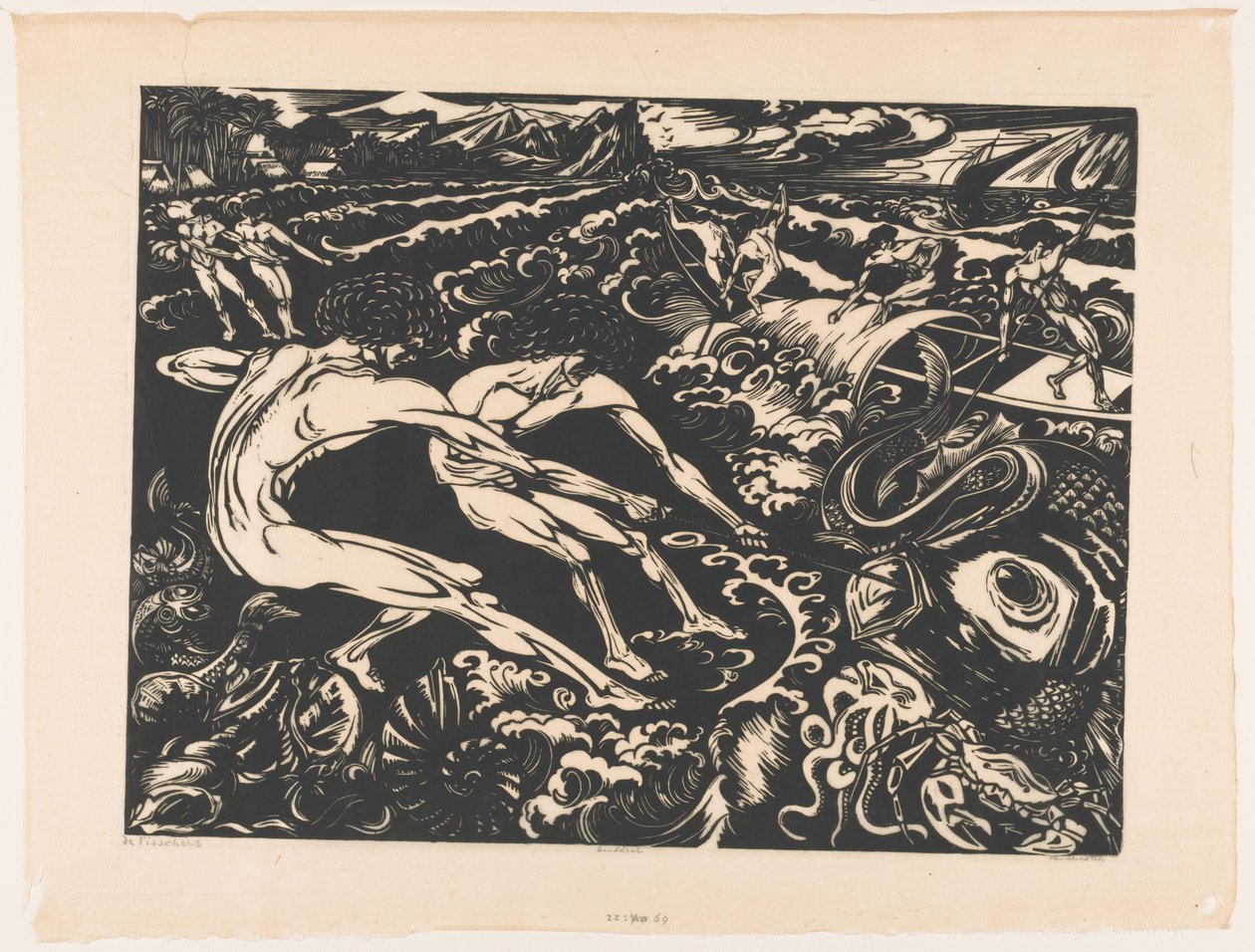 Rybacy (oryginalny tytuł na obiekcie) autorstwa Johannes Frederik Engelbert ten Klooster (signed by artist)