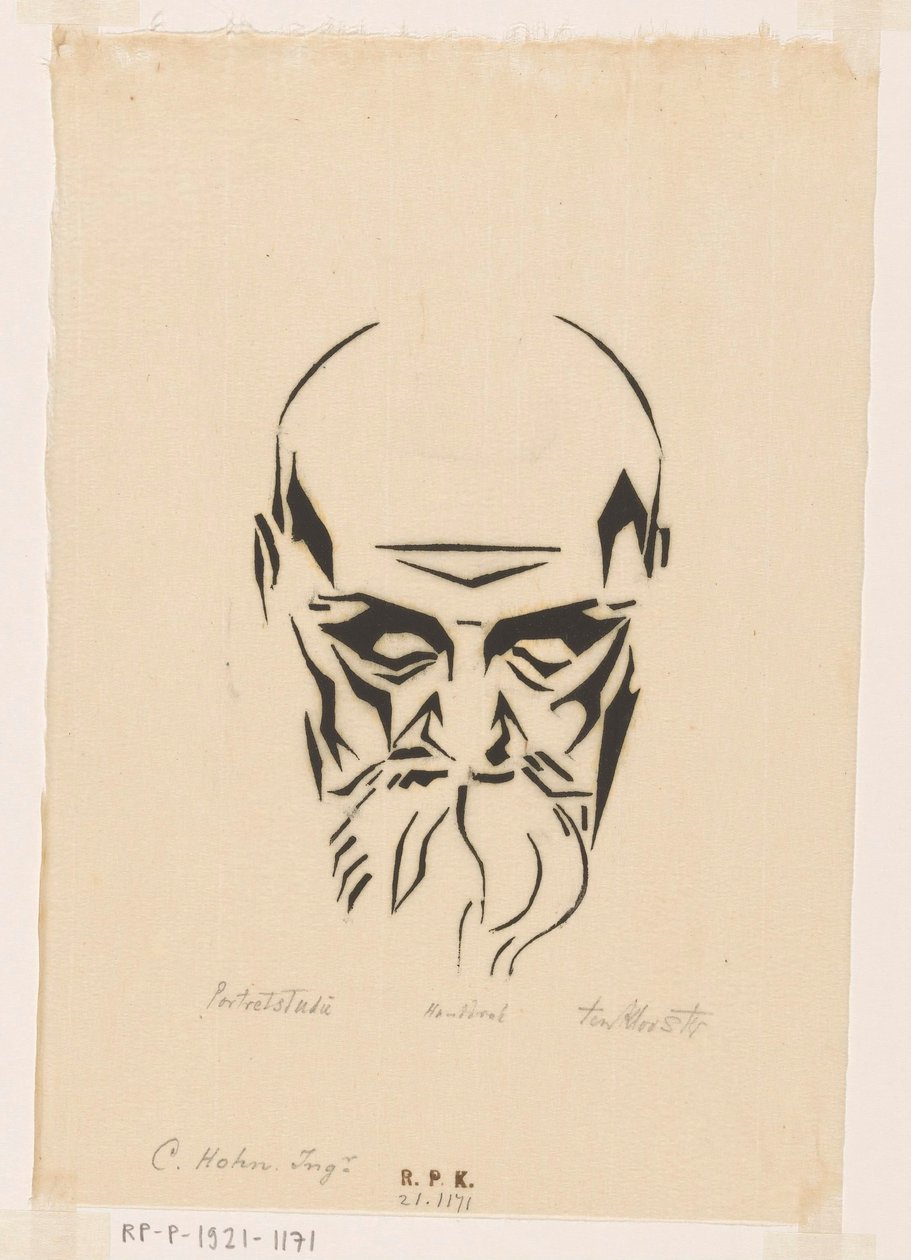 Portret van Carl Hohn autorstwa Johannes Frederik Engelbert ten Klooster (signed by artist)