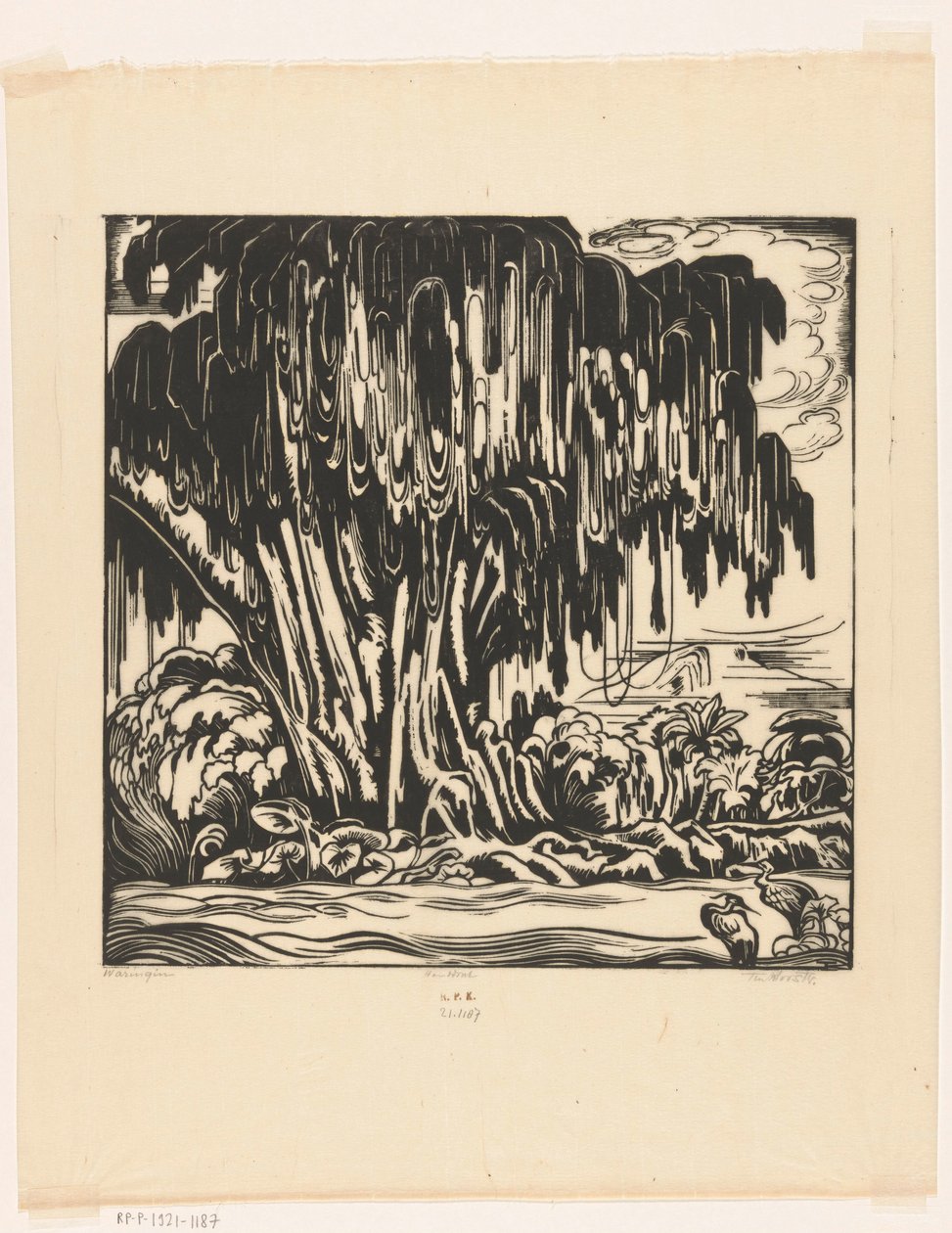Waringin (oryginalny tytuł na obiekcie) autorstwa Johannes Frederik Engelbert ten Klooster (signed by artist)