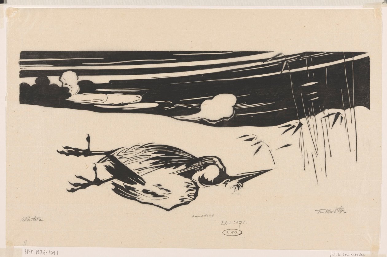 Zima (oryginalny tytuł na obiekcie) autorstwa Johannes Frederik Engelbert ten Klooster (signed by artist)