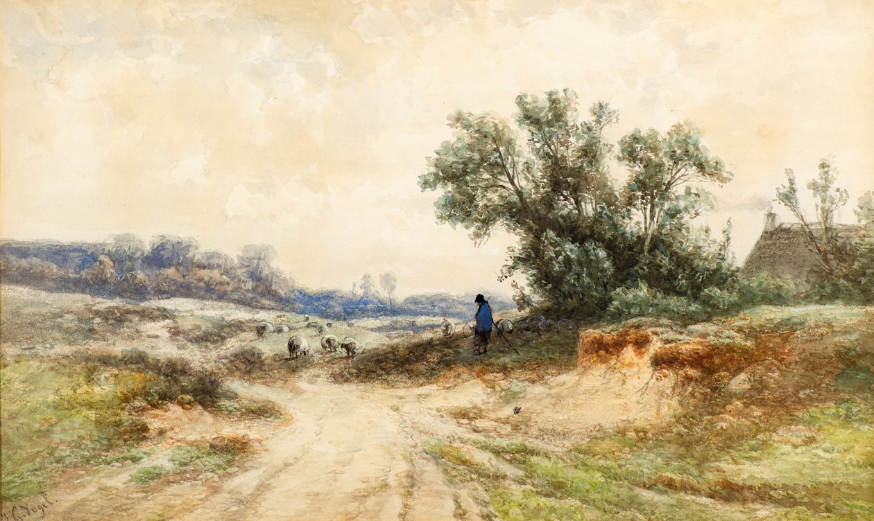 Krajobraz (akwarela) autorstwa Johannes Gijsbert Vogel