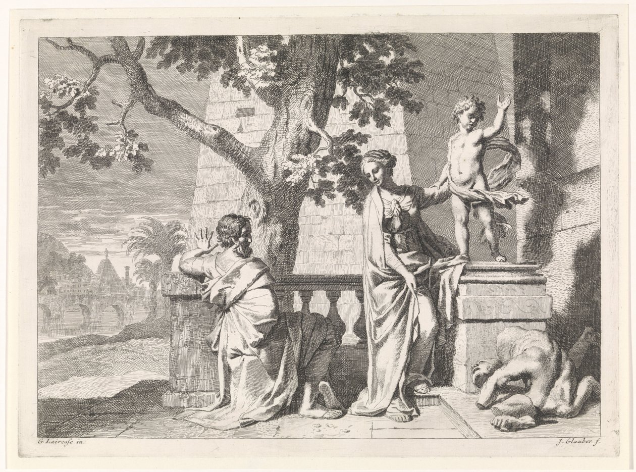 Chrystus łamie posąg Przedstawienia biblijne, mitologiczne i alegoryczne (tytuł serii) autorstwa Johannes Glauber