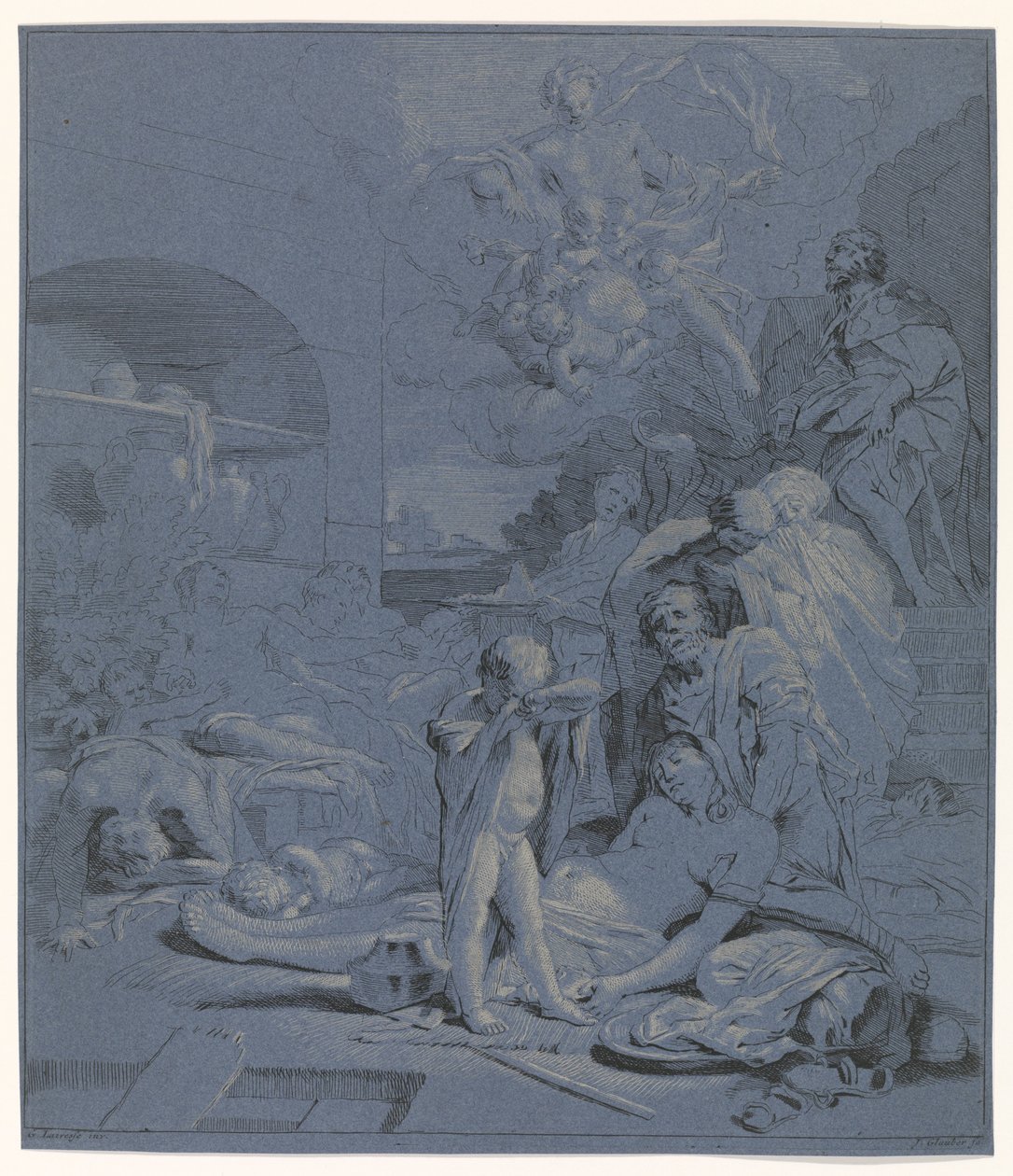 Błaganie św. Rocha Przedstawienia biblijne, mitologiczne i alegoryczne (tytuł serii) autorstwa Johannes Glauber