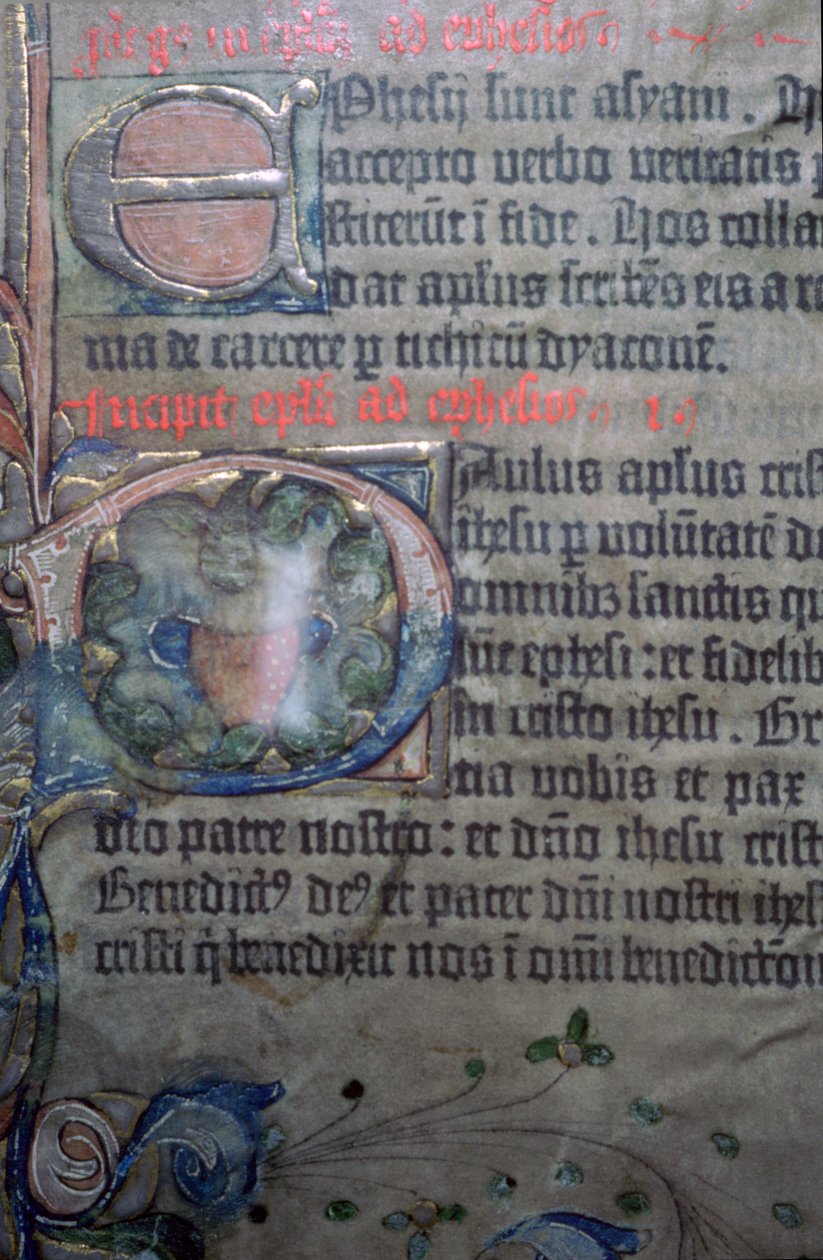 Fragment Biblii Gutenberga z XV wieku, z otwarcia Listu do Efezjan autorstwa Johannes Gutenburg