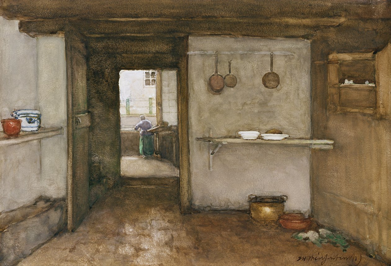 Wnętrze kuchni, ok.1899 autorstwa Johannes Hendrik Weissenbruch