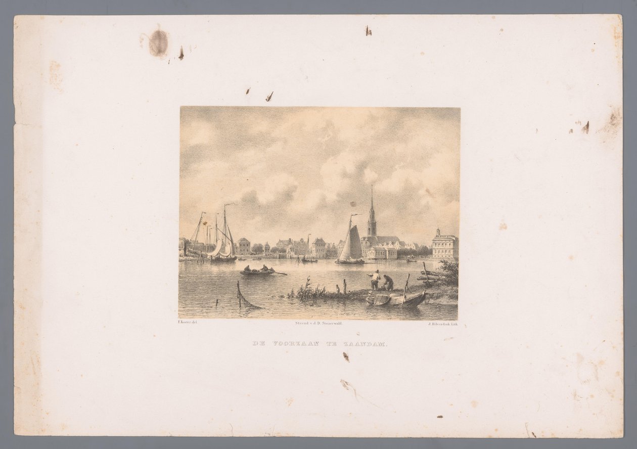 Voorzaan w Zaandamie De Voorzaan w Zaandam (tytuł na obiekcie) autorstwa Johannes Hilverdink