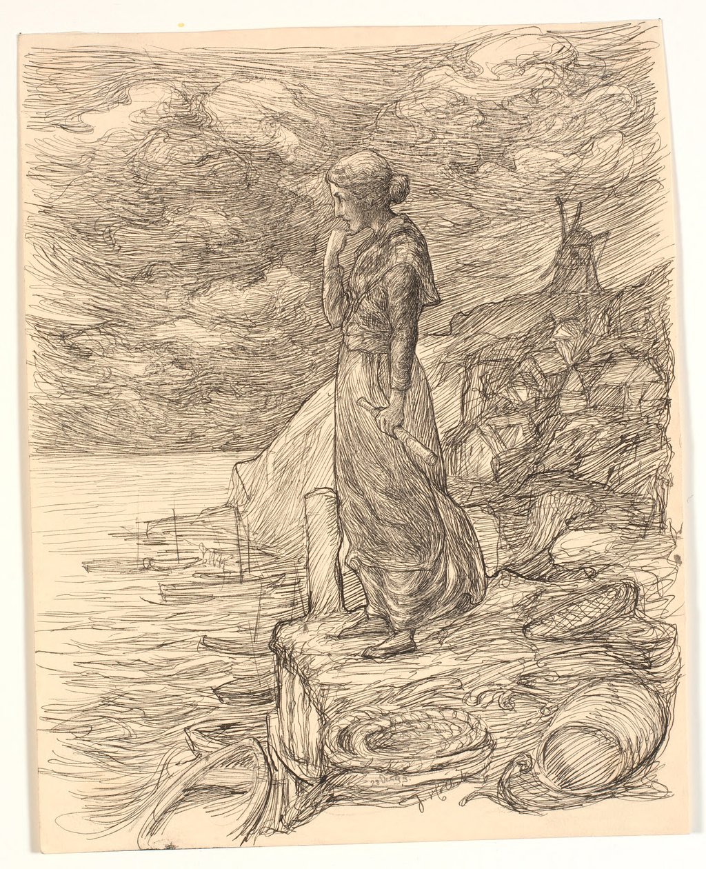 Ilustracja do Alfreda Tennysona „Enoch Arden” autorstwa Johannes Holbek