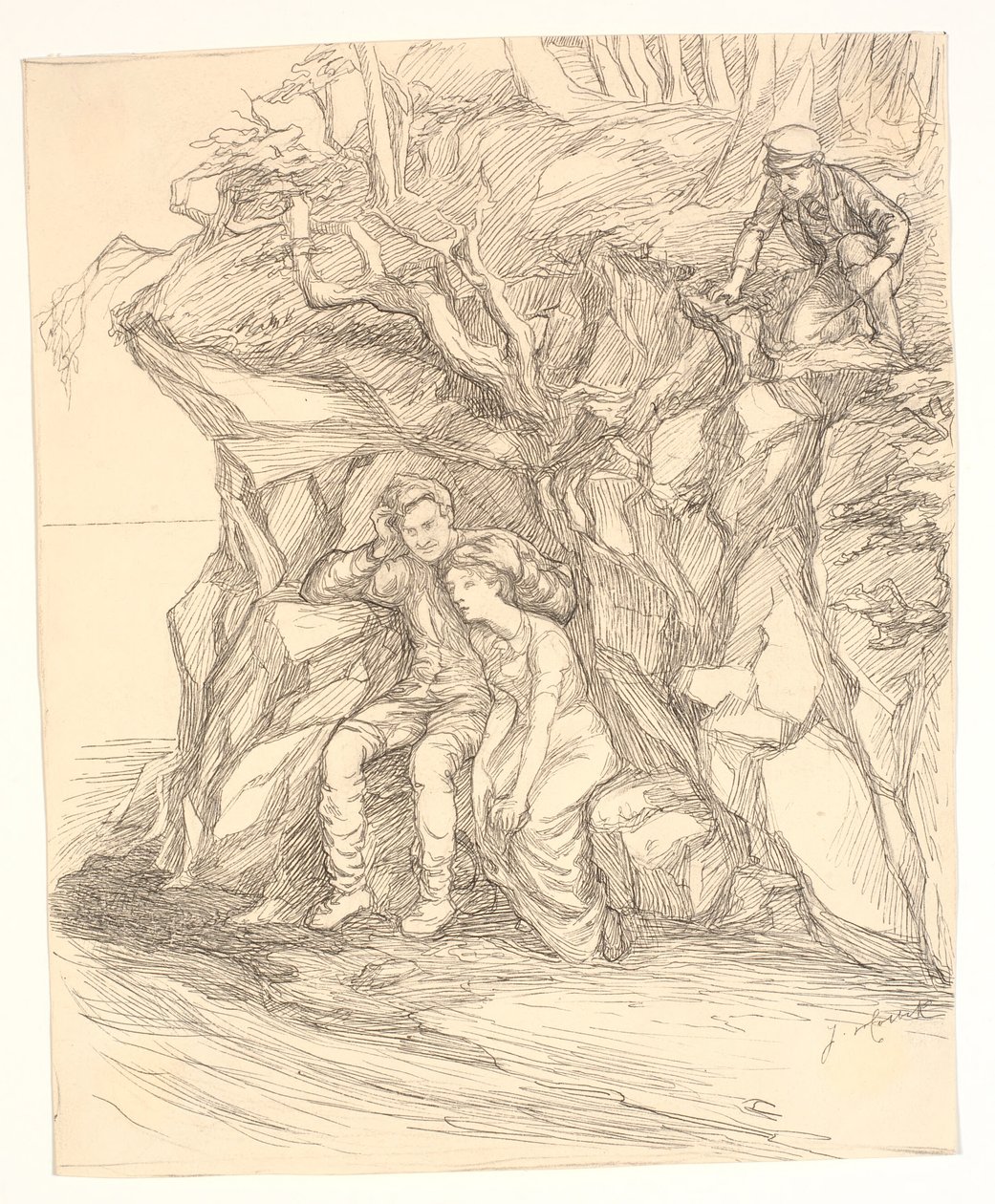 Ilustracja do Alfreda Tennysona „Enoch Arden” autorstwa Johannes Holbek
