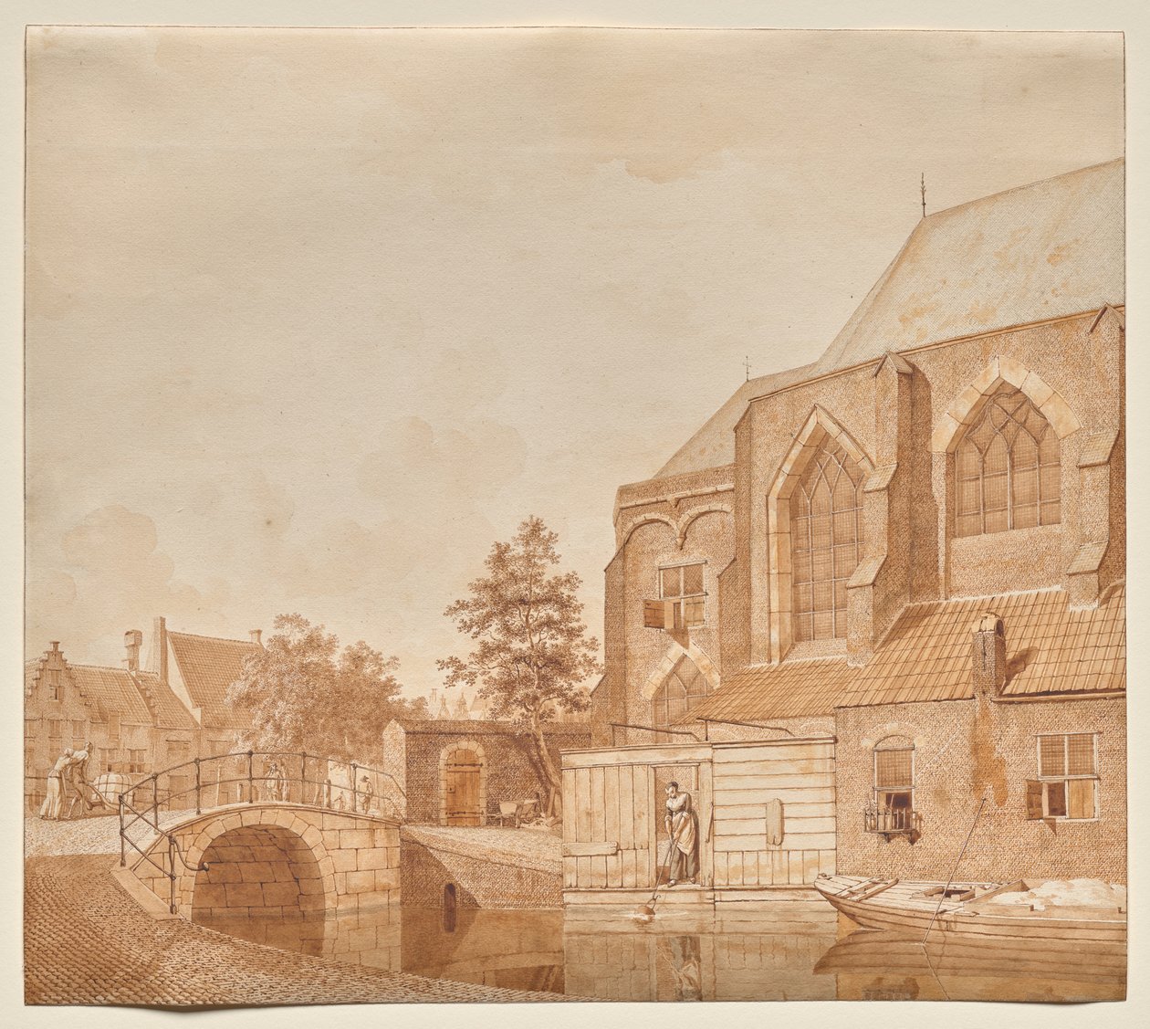 Widok na nowy kościół, Delft autorstwa Johannes Huibert Prins