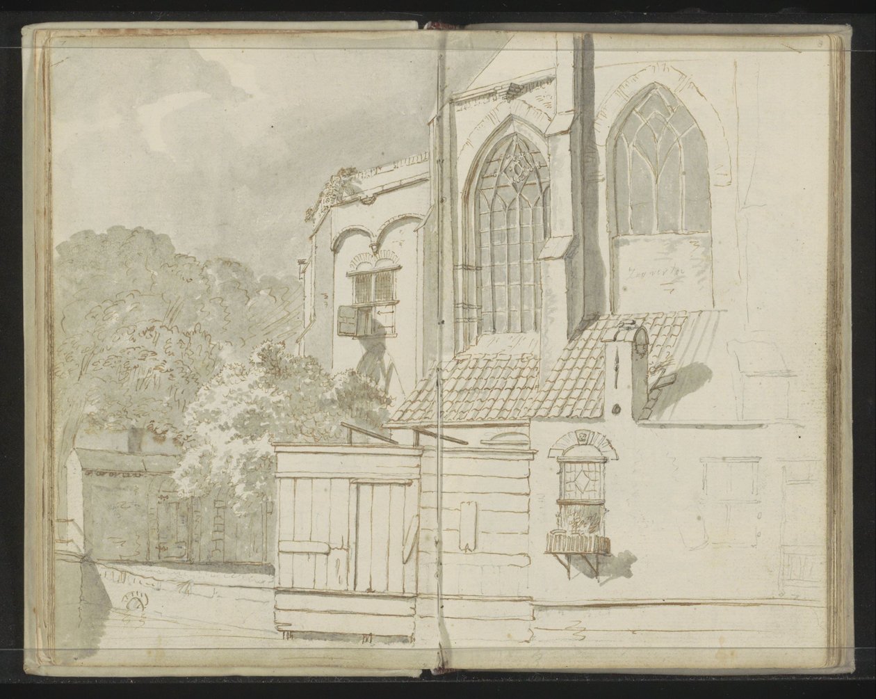 Tył Nieuwe Kerk w Delft autorstwa Johannes Huibert Prins