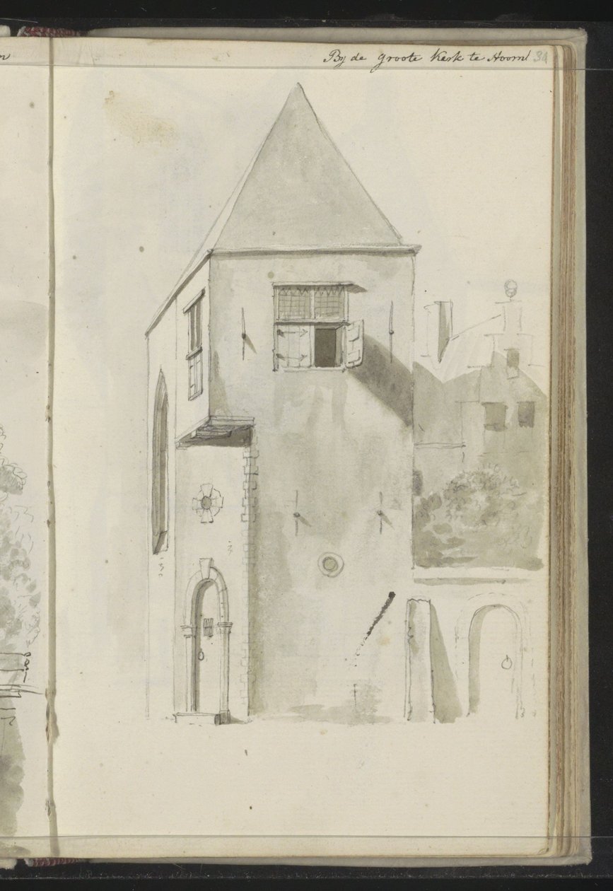 Pejzaż miejski w Grote Kerk w Hoorn autorstwa Johannes Huibert Prins