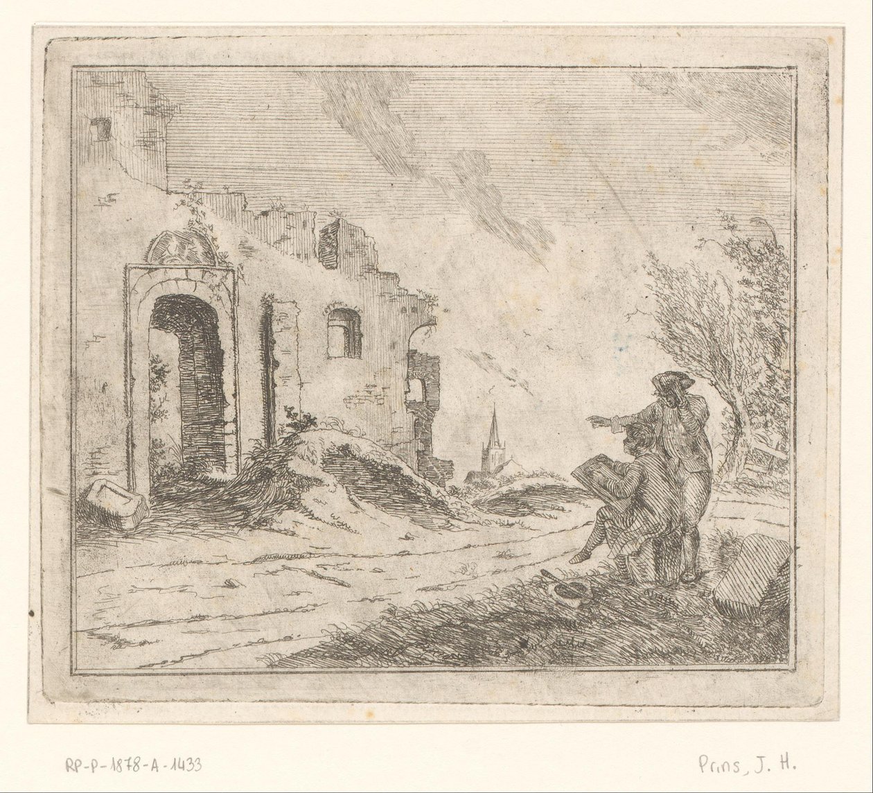 Rysownik w ruinie autorstwa Johannes Huibert Prins