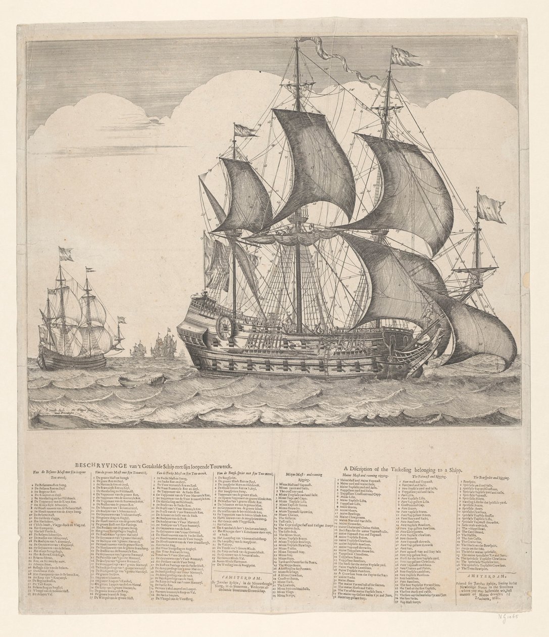 Opis Tackled Ship z jego biegnącym Touwerckiem autorstwa Johannes Jacobsz van den Aveele